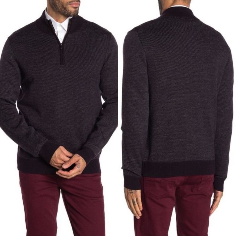 Toscano NWT Half Zip Merino Wool Acrylic Sweater in Size Large